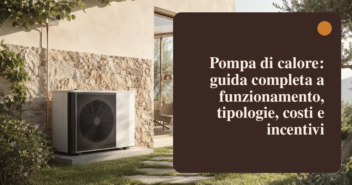 Pompa di calore aria-acqua installata all'esterno di una villetta unifamiliare